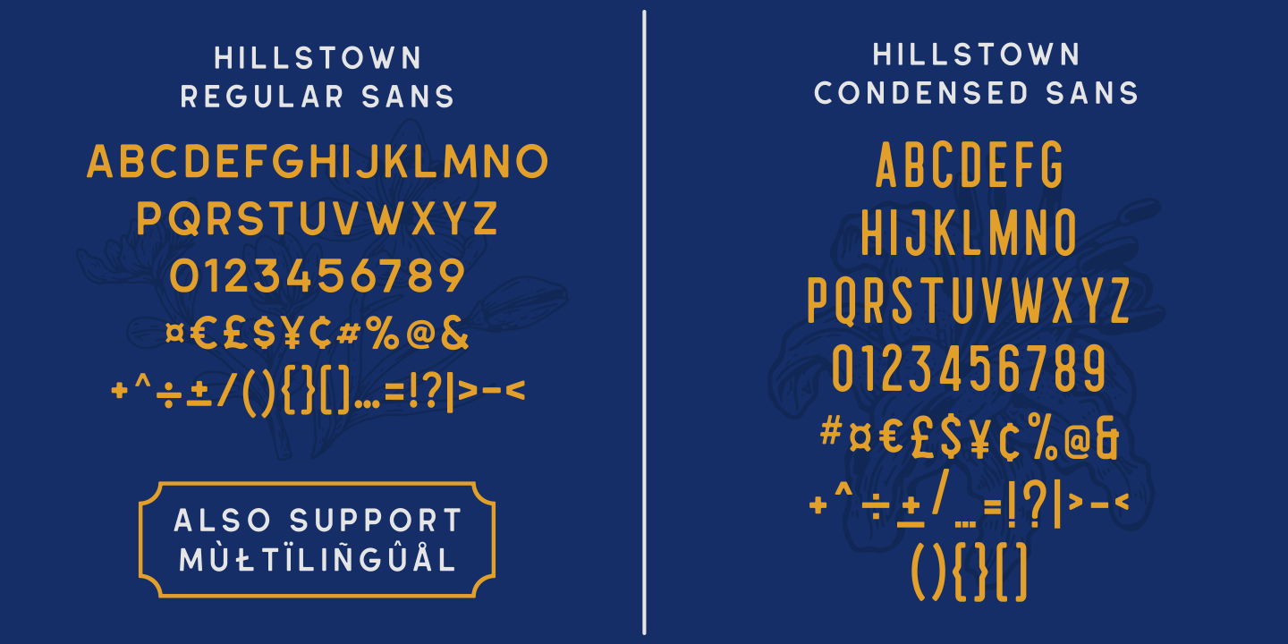 Ejemplo de fuente Hillstown Condensed Aged